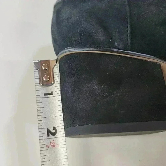 Franco Sarto Lauryn Black Suede Leather Tassel  Stud Block Heel Size 9 - Picture 11 of 11